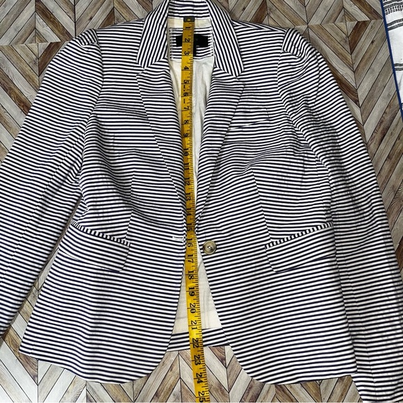 J. Crew Purple Striped Seersucker Blazer Cotton Size‎ 6 Classic Casual Coastal - Picture 11 of 13